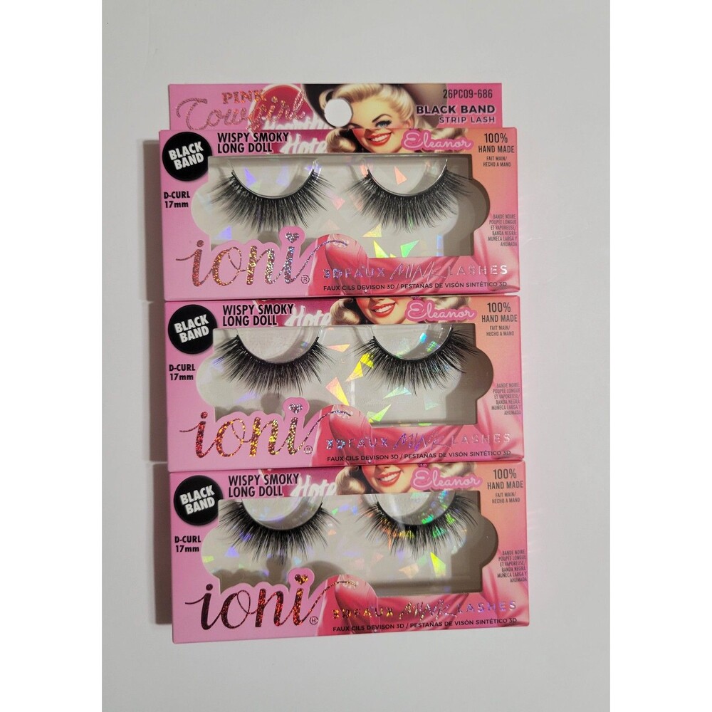 Ioni Pink Cowgirl Eleanor Wispy Smoky Long Doll Lash Bundle Pack Of 3